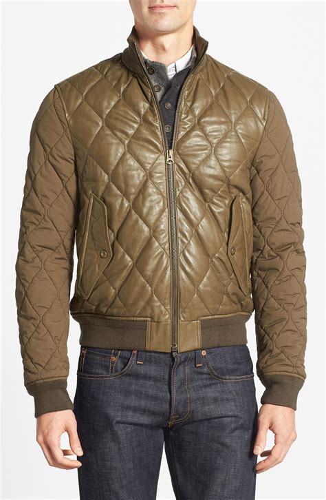 lambskin bomber jacket burberry|Burberry quilted jacket men.